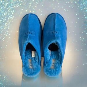 🆕💕UGG Discoquette Suede & Wool Platform Slide On Slippers • VIBRANT BLUE • NWOB